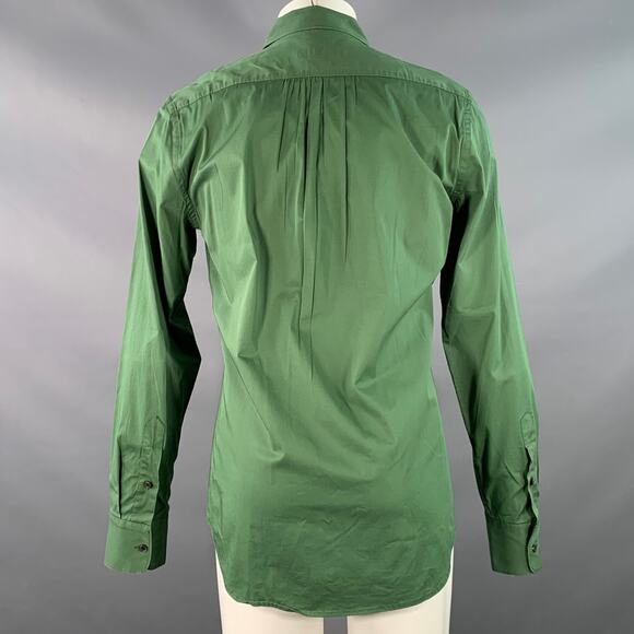 DSQUARED2 Size M Green Cotton Blend Spread Collar Long Sleeve Shirt - Picture 3 of 9